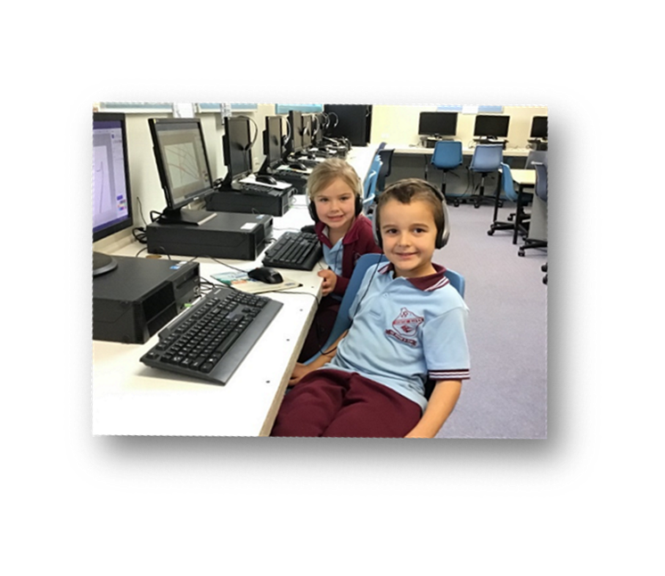 2 students in the technology room